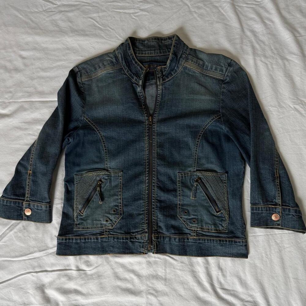 Jeanstar dark wash denim zip up